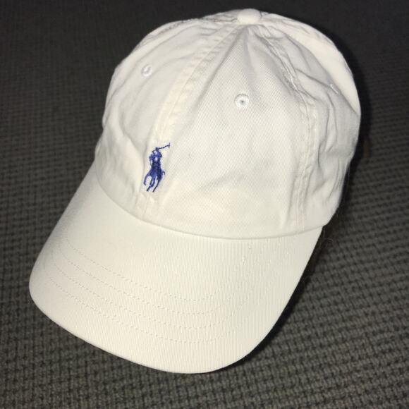 Polo Ralph Lauren White Adjustable Baseball Logo Hat - Picture 1 of 6